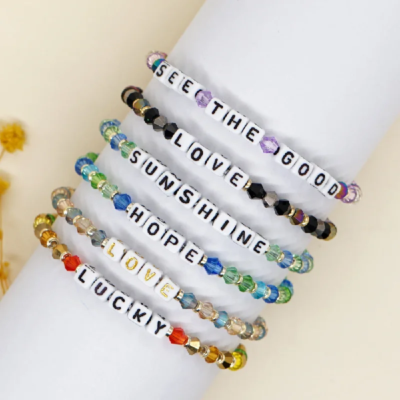 women’s multi-strand bracelets-Bohemian Letter Rhombus Artificial Crystal Unisex Bracelets