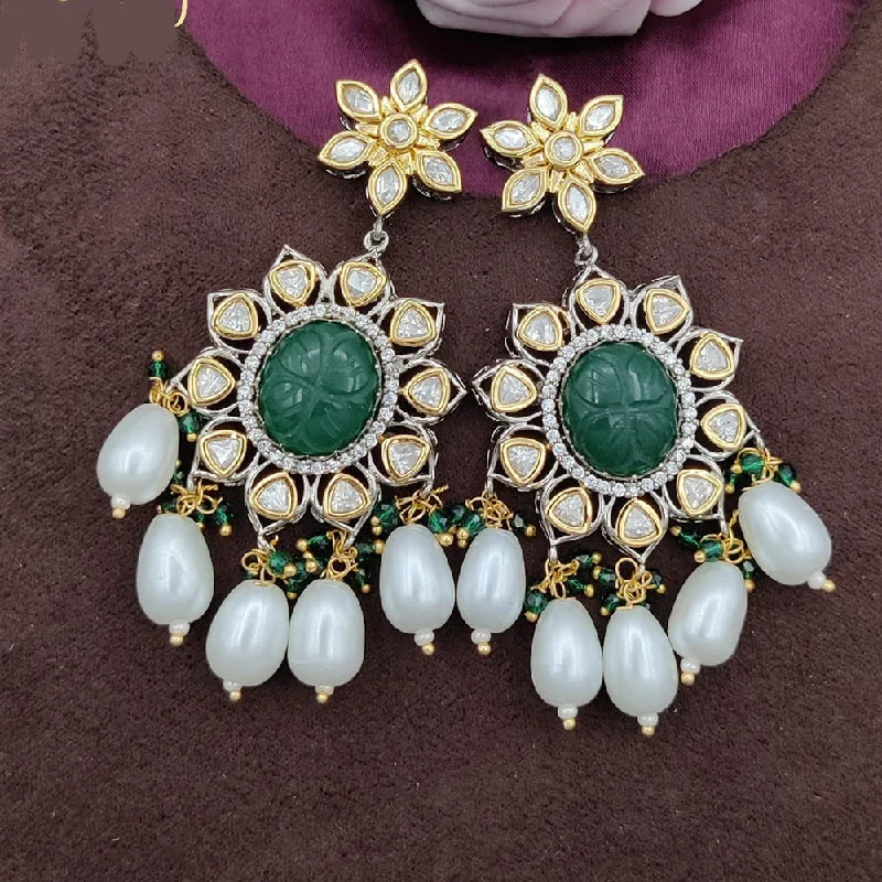 women’s diamond drop earrings-Jewel Addiction Gold Plated Kundan Dangler Earrings