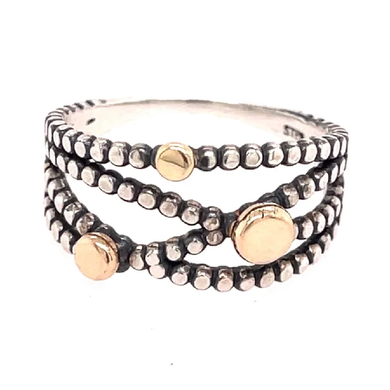 women’s vintage rings-women’s vintage rings-RR262 - Beaded Criss Cross Ring