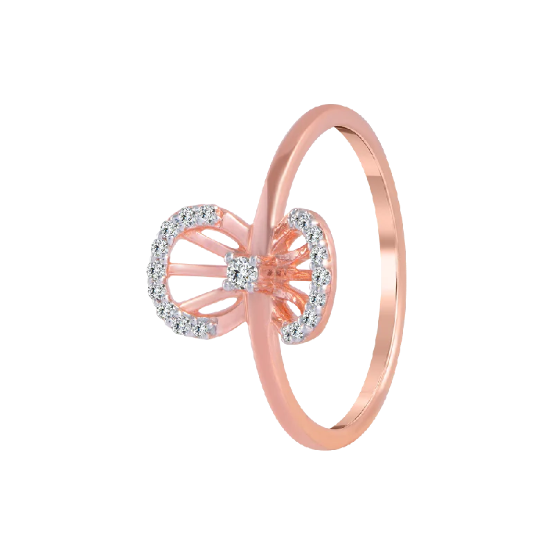 women’s birthstone rings-18KT (750) Rose Gold And Diamond Ring For Women