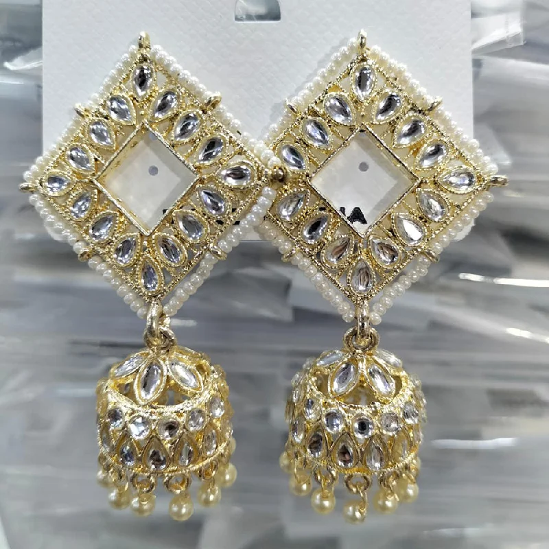 women’s enamel earrings-Manisha Jewellery Gold Plated Jhumki Earrings