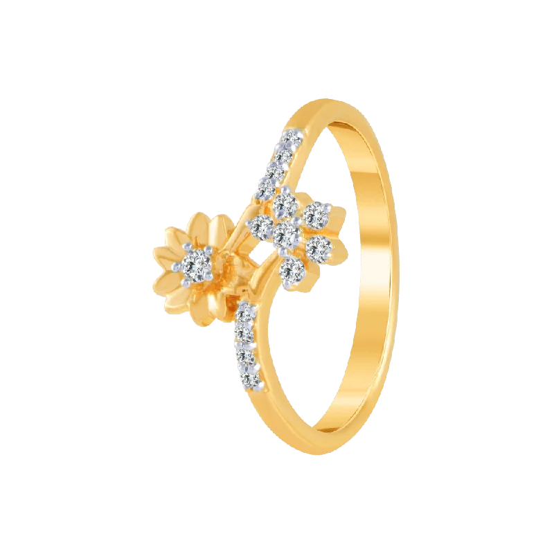 women’s cocktail rings-18KT (750) Yellow Gold And Diamond Ring For Women