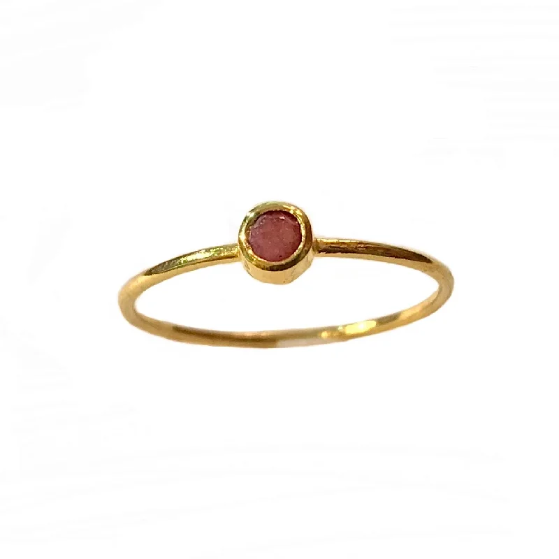 women’s gold rings-women’s gold rings-Felice Ruby Gemstone Bezel Ring