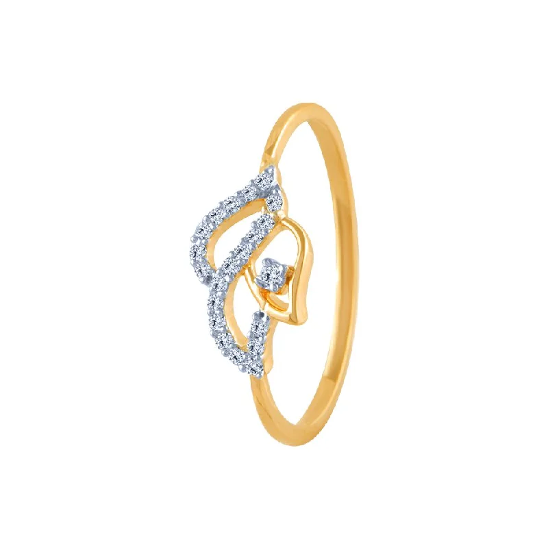 women’s heart-shaped rings-18k (750) Yellow Gold And Diamond Ring For Women