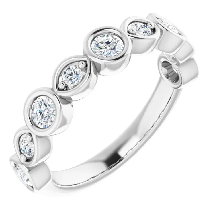 women’s luxury rings-women’s luxury rings-14K White 5/8 CTW Natural Diamond Anniversary Band