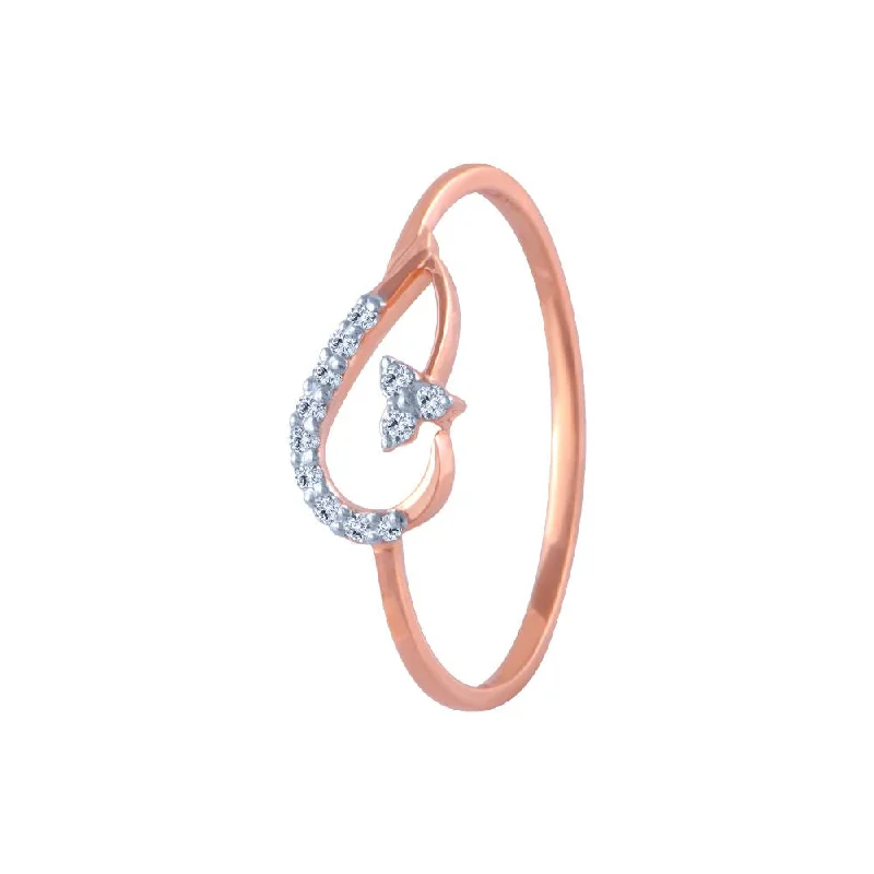 women’s luxury diamond rings-18k (750) Rose Gold And Diamond Ring For Women