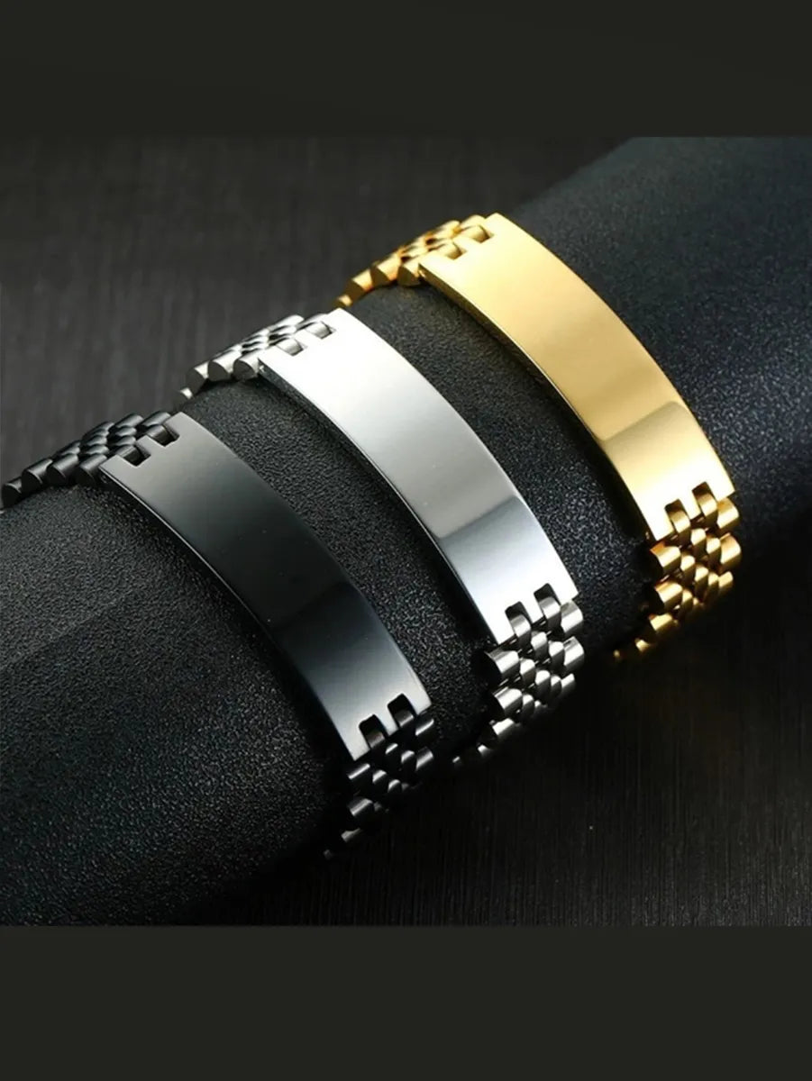 women’s stretch bracelets-Simple Style Solid Color Titanium Steel Plating 18k Gold Plated Women's Bracelets