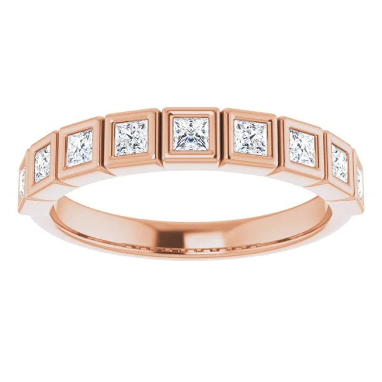 women’s unique gemstone rings-women’s unique gemstone rings-14K Rose 1/2 CTW Natural Diamond Anniversary Band