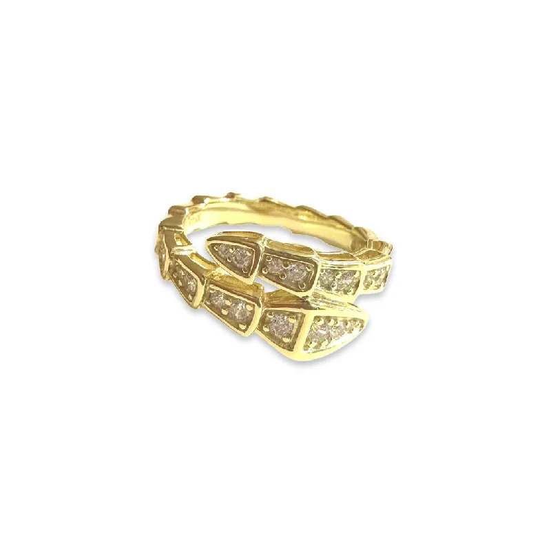 women’s plain gold rings-women’s plain gold rings-Double Wrap Twist Statement Ring