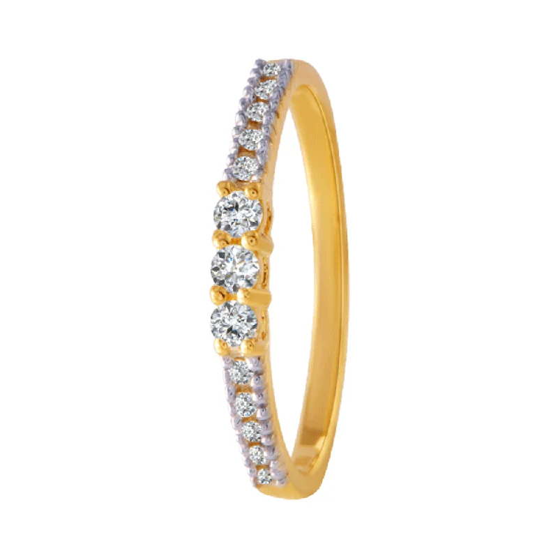 women’s twist rings-18KT (750) Yellow Gold And Diamond Ring For Women