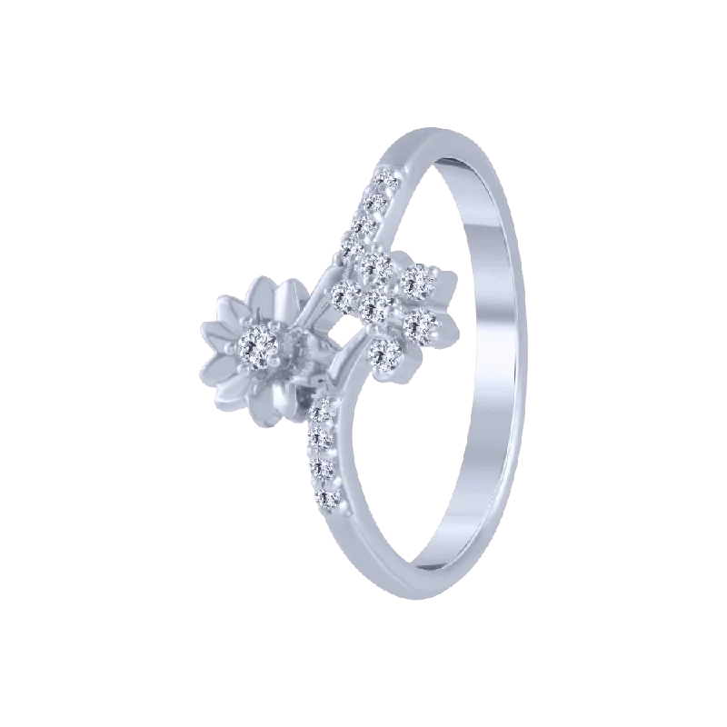 women’s vintage rings-18KT (750) White Gold And Diamond Ring For Women