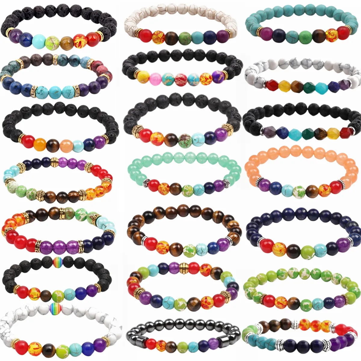 women’s heart-shaped bracelets-1 Piece Fashion Color Block Beaded Unisex Bracelets