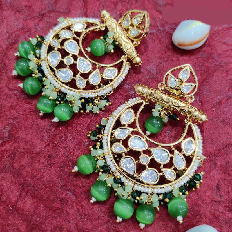 women’s enamel earrings-Jewel Addiction Gold Plated Kundan Dangler Earrings