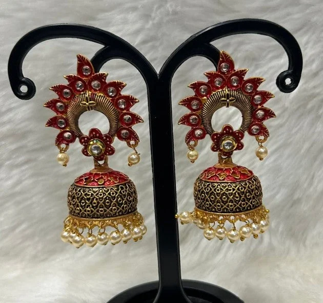 women’s rose gold earrings-Infinity Jewels Gold Plated Jhumki Earrings