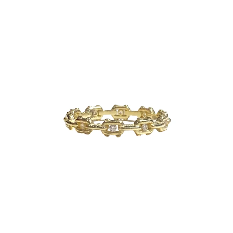 women’s mixed-metal rings-women’s mixed-metal rings-Noelia Gold Chain Link Ring