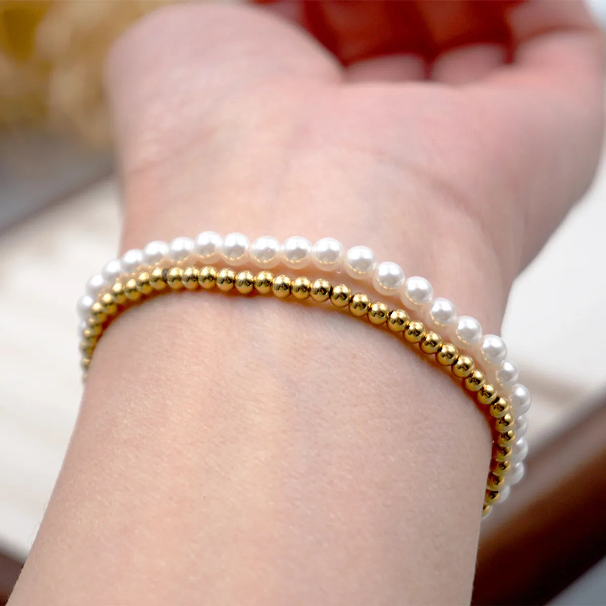 women’s luxury diamond bracelets-Simple Style Geometric Imitation Pearl Women's Bracelets