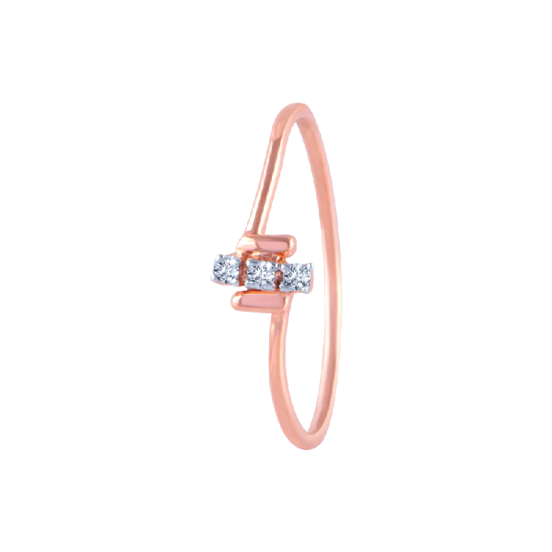 women’s luxury diamond rings-18k (750) Rose Gold And Diamond Ring For Women