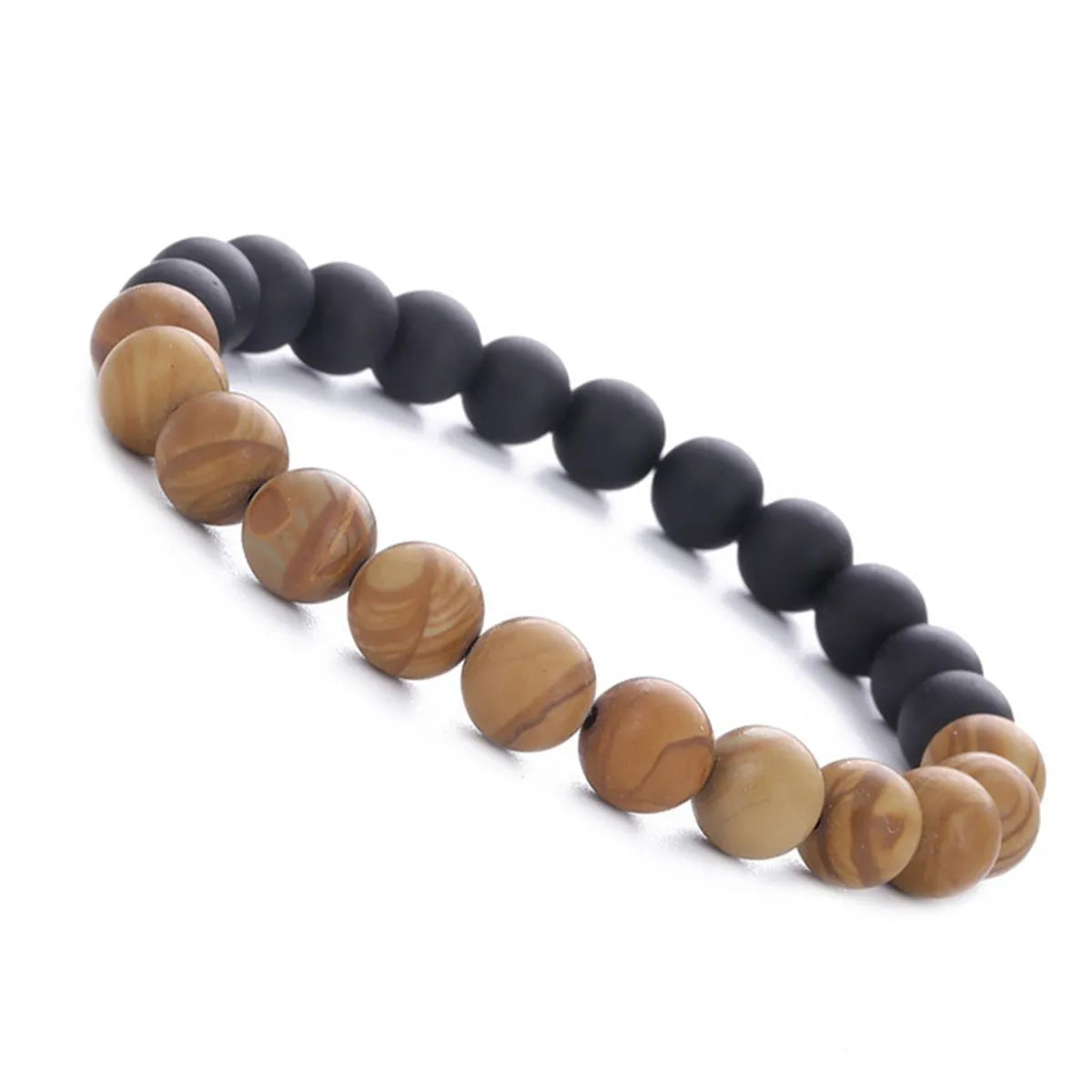 women’s gold bangles-Retro Simple Style Color Block Stone Beaded Unisex Bracelets