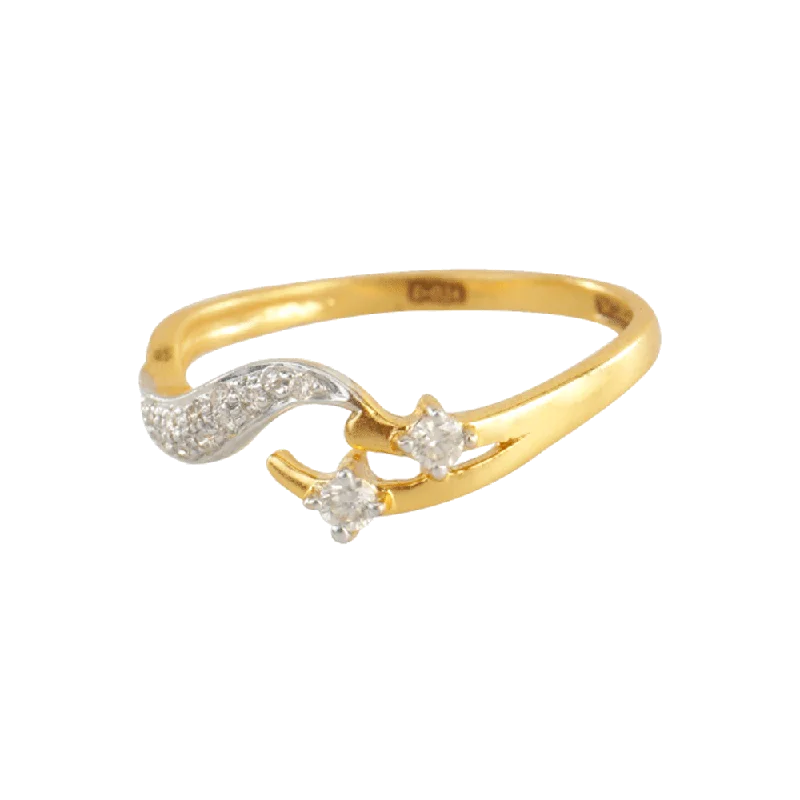 women’s cushion-cut rings-18KT (750) Yellow Gold And Diamond Ring For Women