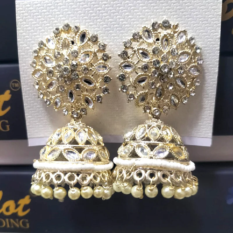 women’s birthstone earrings-Manisha Jewellery Kundan Jhumki Earrings