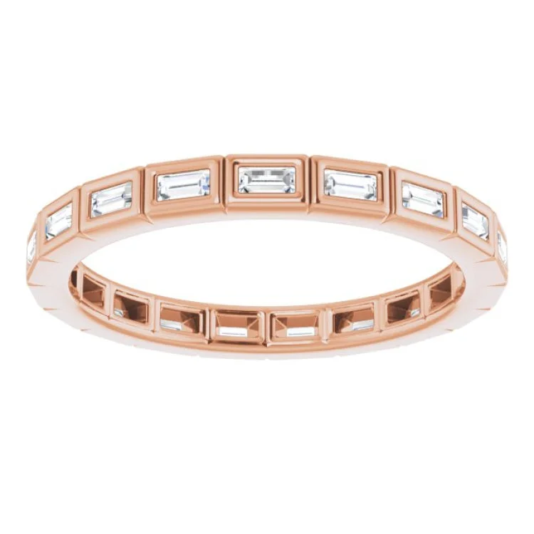 women’s titanium rings-women’s titanium rings-14K Rose 1/3 CTW Diamond Eternity Band