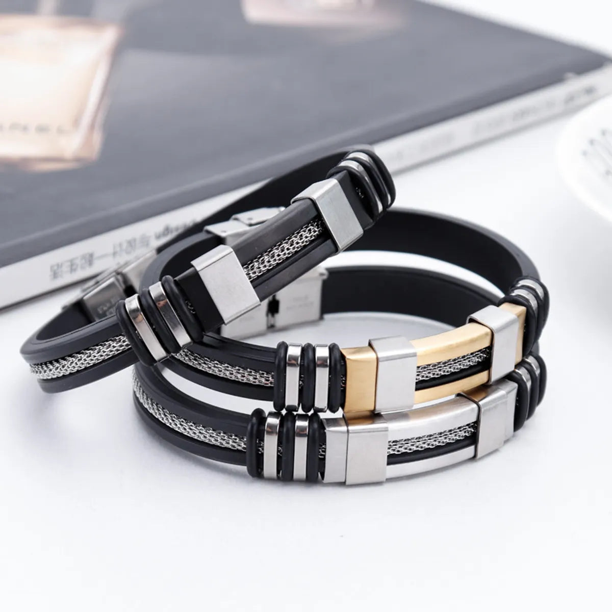 women’s simple bracelets-Exaggerated Square Titanium Steel Bangle 1 Piece