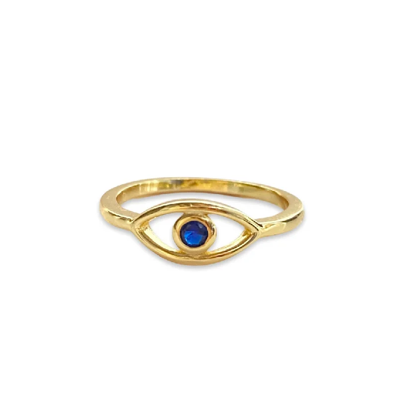 women’s infinity diamond rings-women’s infinity diamond rings-Evil Eye Sapphire Ring