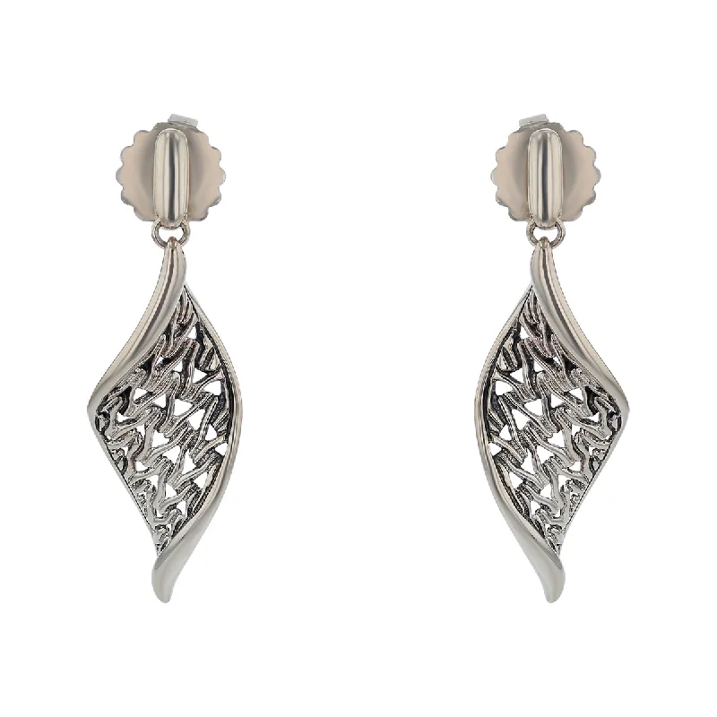 women’s custom earrings-John Hardy Classic Chain Drop Earrings in Sterling Silver