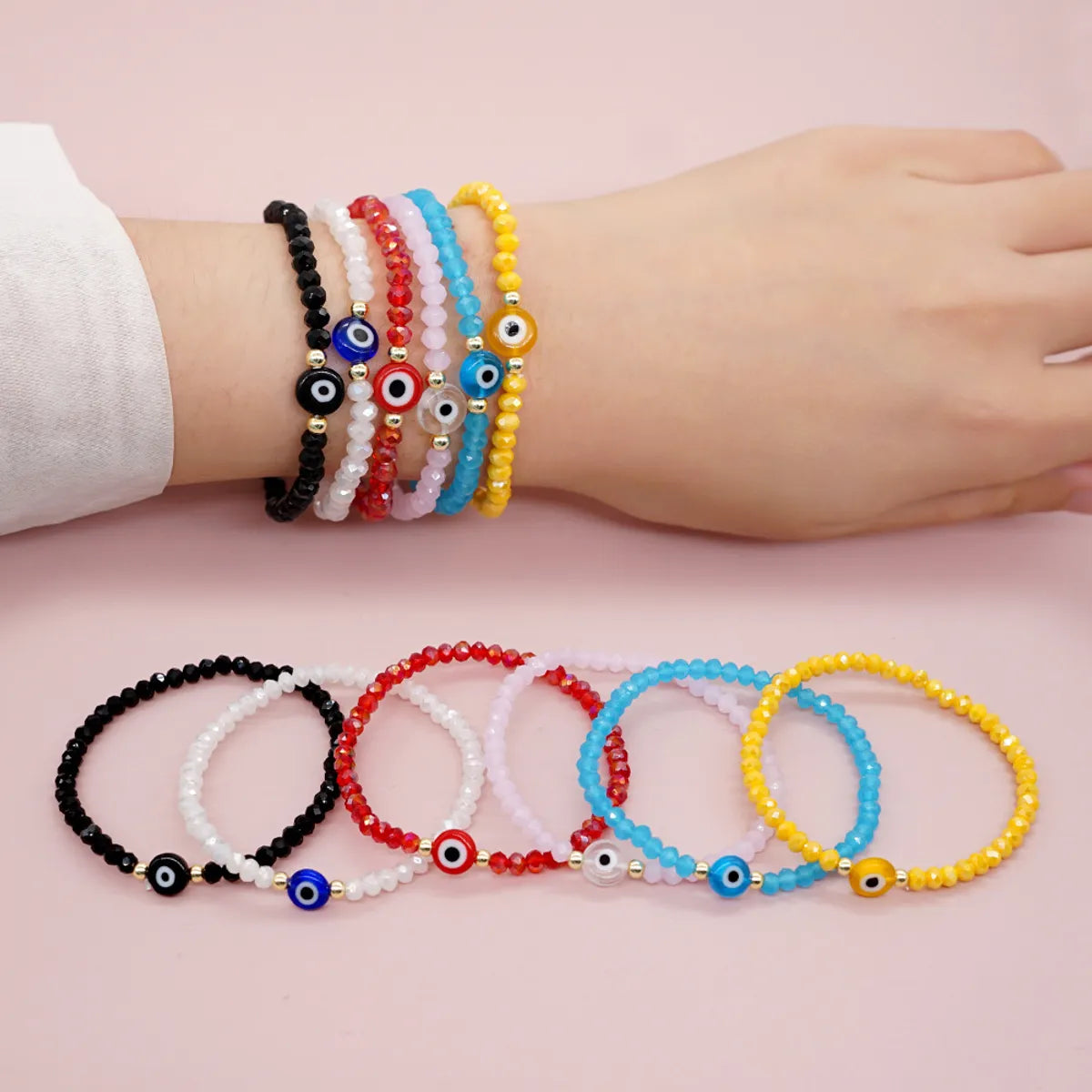 women’s charm bangles-Bohemian Devil's Eye Glass Beaded Women's Bracelets 1 Piece