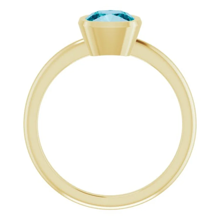 women’s statement silver rings-women’s statement silver rings-14K Yellow Natural London Blue Topaz Ring