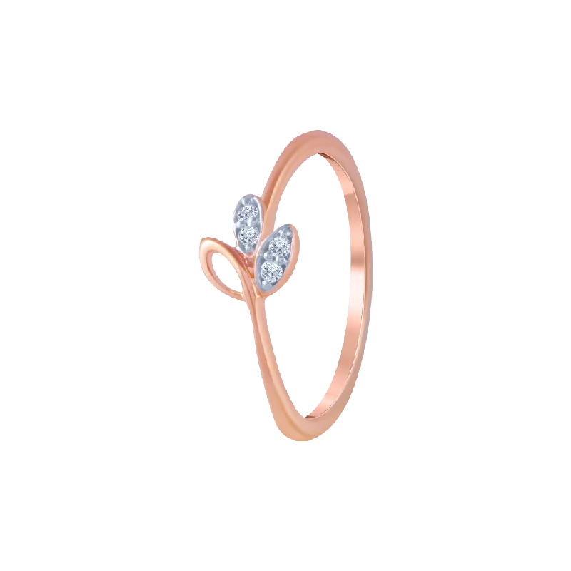 women’s elegant rings-18KT (750) Rose Gold And Diamond Ring For Women