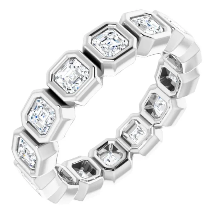 women’s vintage rings-women’s vintage rings-14K White 1 5/8 CTW Natural Diamond Eternity Band Size 7