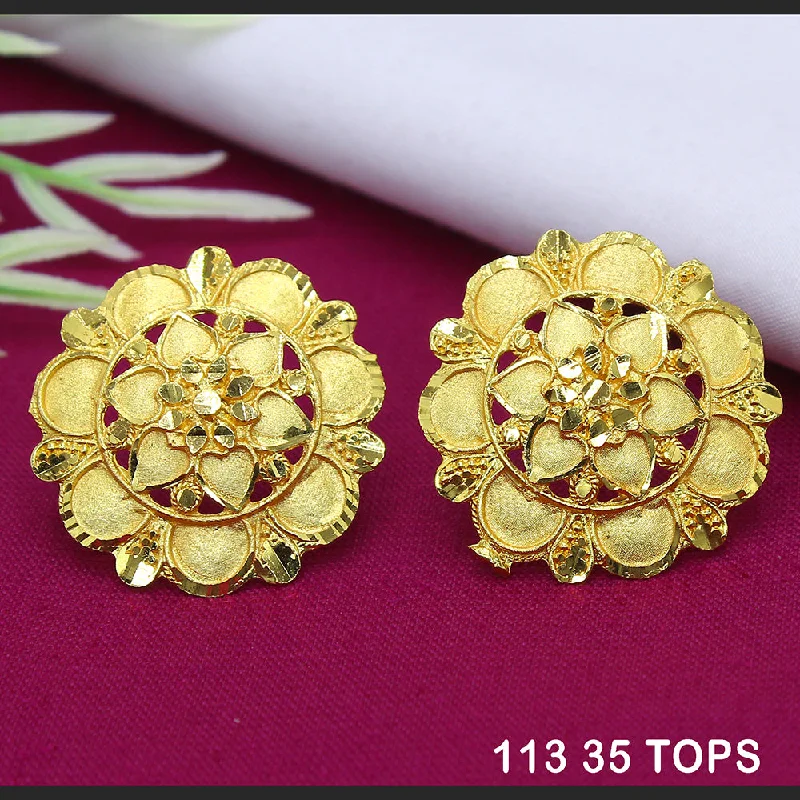 women’s twisted hoop earrings-Mahavir Dye Gold Studs Earrings