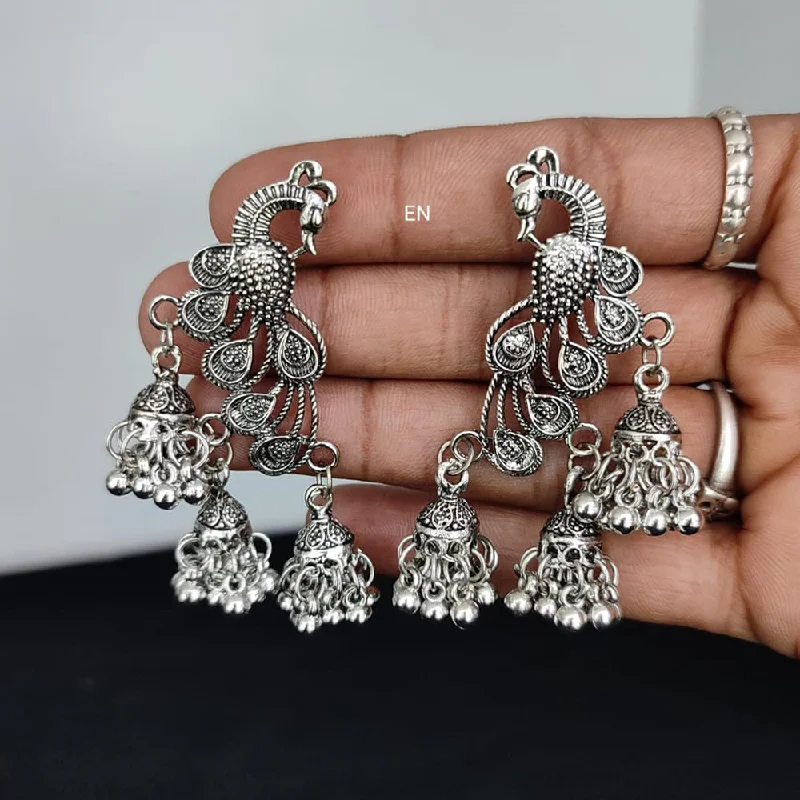 women’s vintage-inspired earrings-Lucentarts Jewellery Silver Plated Dangler Earings