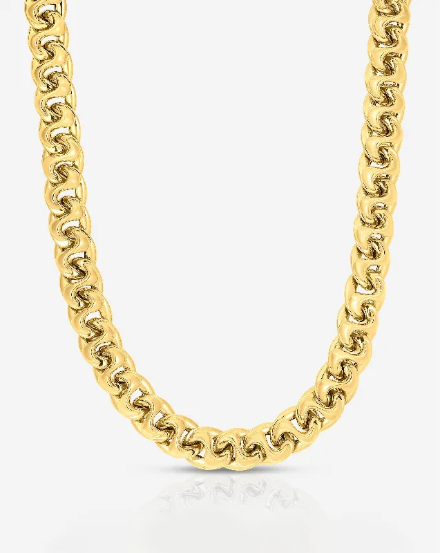 women’s fancy necklaces-women’s fancy necklaces-Gold Curve Chain Necklace