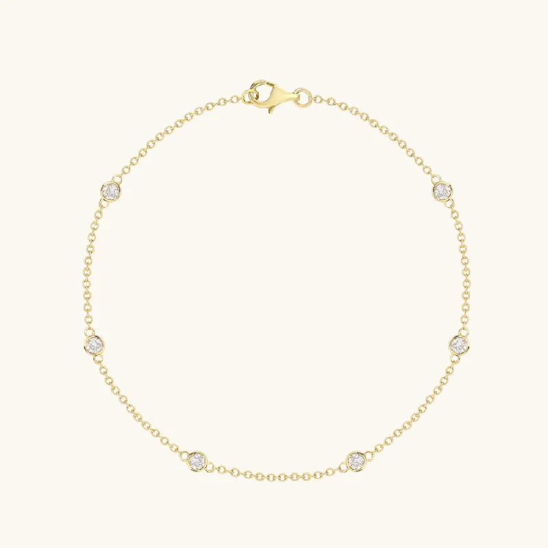 women’s gold bangles-Diamond Bezel Bracelet