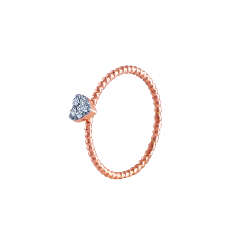 women’s silver wedding rings-18k (750) Rose Gold And Diamond Ring For Women