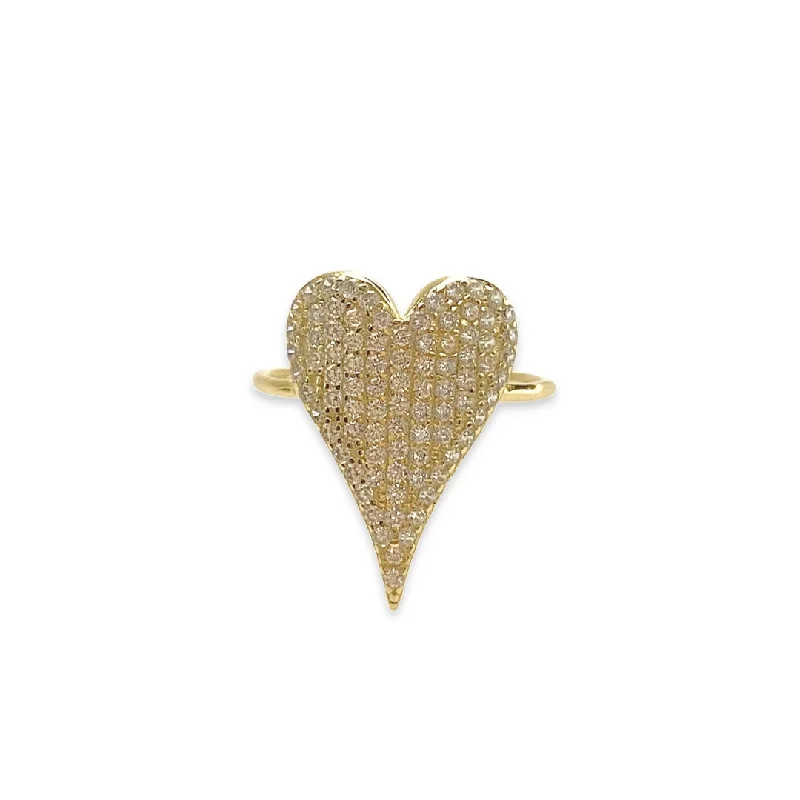 women’s promise rings-women’s promise rings-Heart Pointed Pave Ring