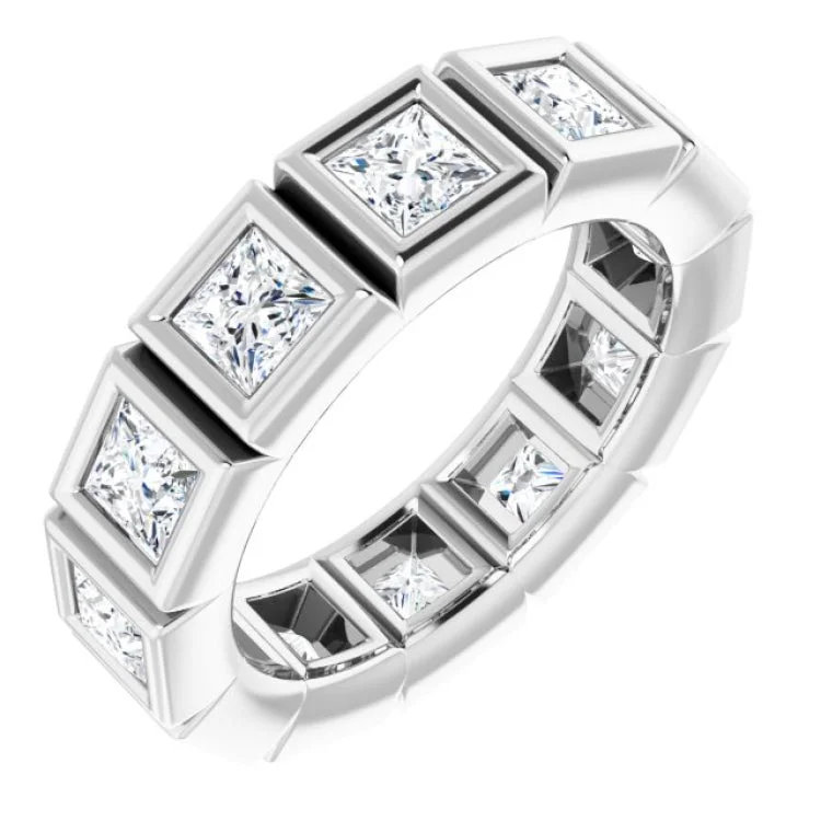 women’s statement silver rings-women’s statement silver rings-Platinum 2 1/4 CTW Natural Diamond Eternity Band Size 7