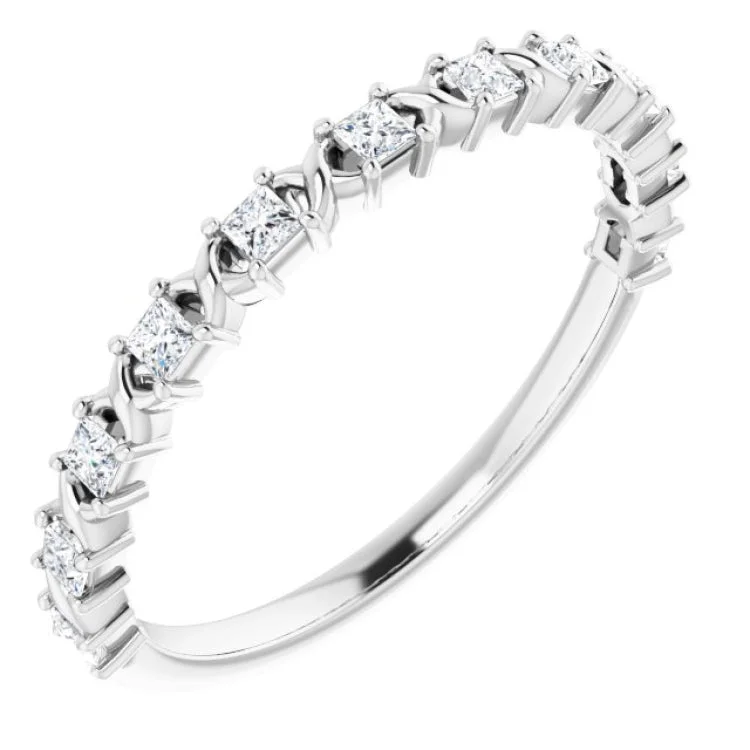 women’s gold-plated rings-women’s gold-plated rings-Platinum 1/4 CTW Natural Diamond Anniversary Band