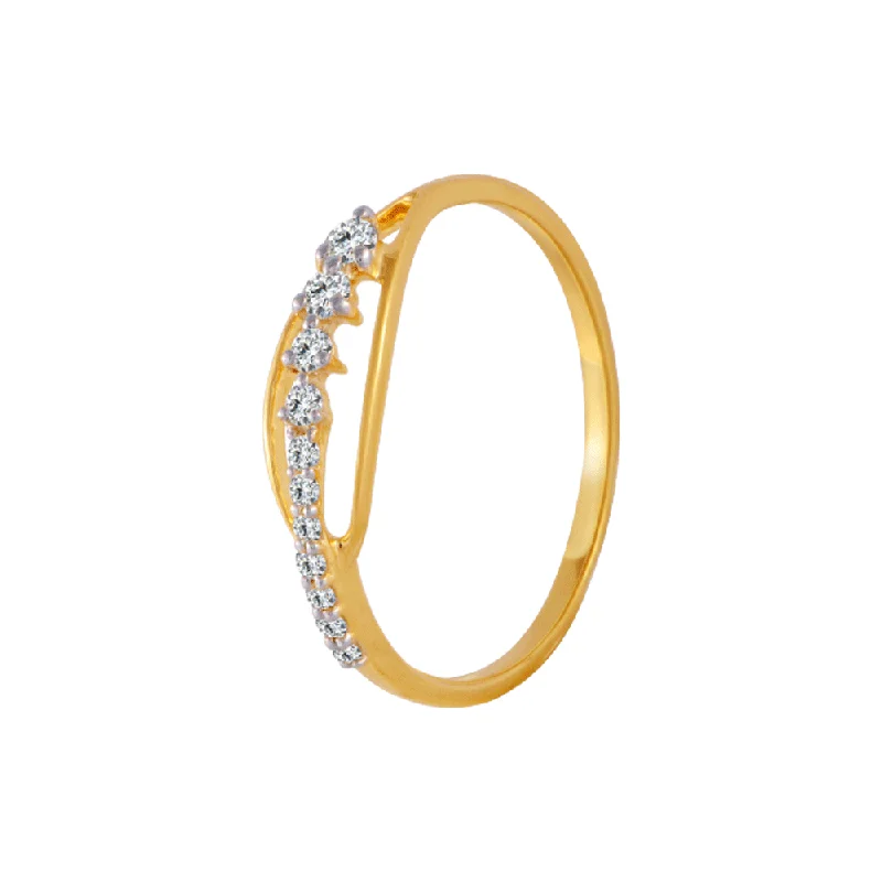 women’s mixed-metal rings-18KT (750) Yellow Gold And Diamond Ring For Women