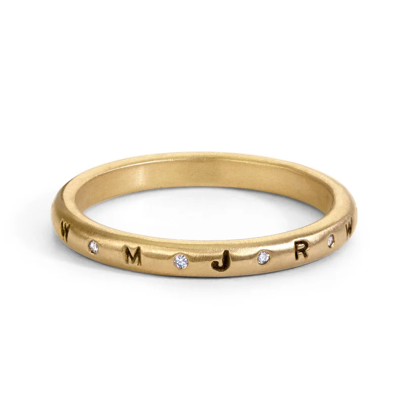 women’s engagement rings-women’s engagement rings-2.5mm Gold Initials Scroll Ring