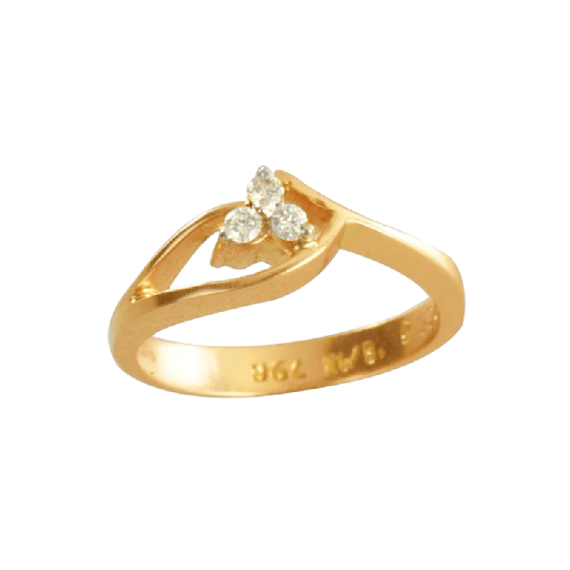 women’s wedding rings-18KT (750) Yellow Gold And Diamond Ring For Women