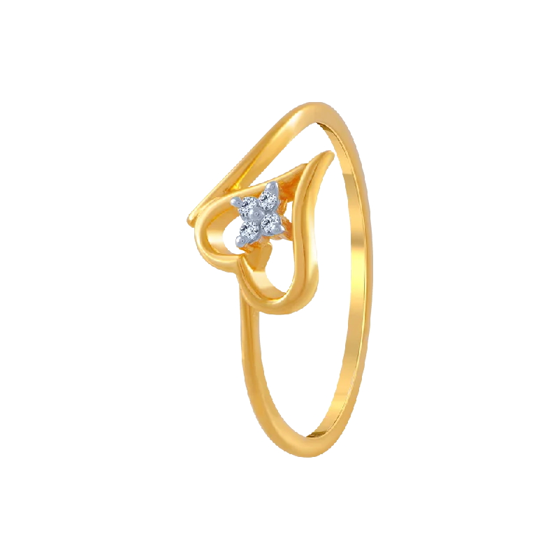 women’s engagement rings-14KT (585) Yellow Gold And American Diamond Ring For Women