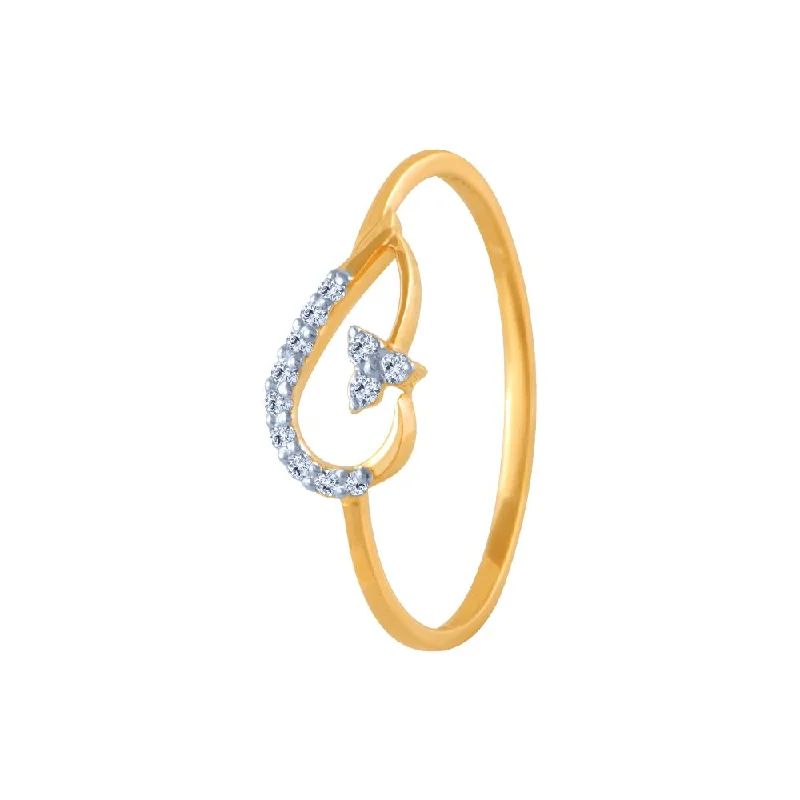 women’s anniversary rings-18k (750) Yellow Gold And Diamond Ring For Women