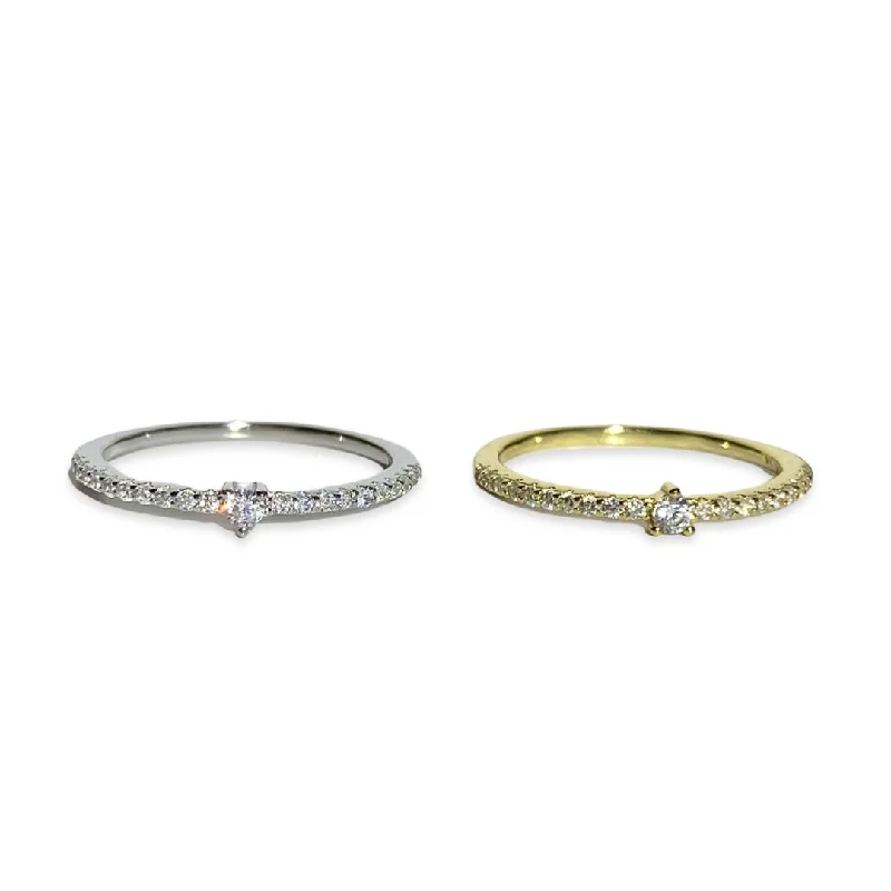 women’s solitaire rings-women’s solitaire rings-Noelly Dot Half Eternity Ring