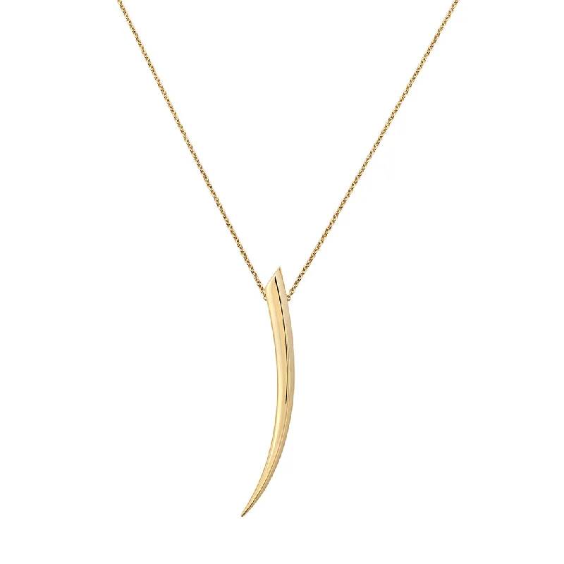 women’s statement gold necklaces-women’s statement gold necklaces-Sabre Fine Medium Necklace - 18ct Yellow Gold