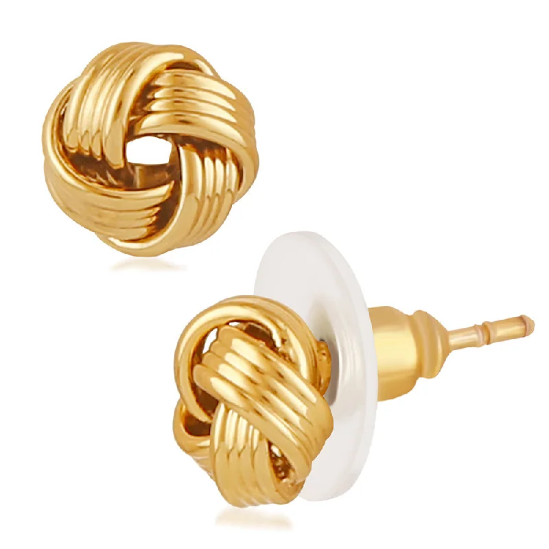 women’s three-stone earrings-Mahi Gold Plated Push Back Piercing Stud / Tops Single Mens Earrings (BB1101017G)