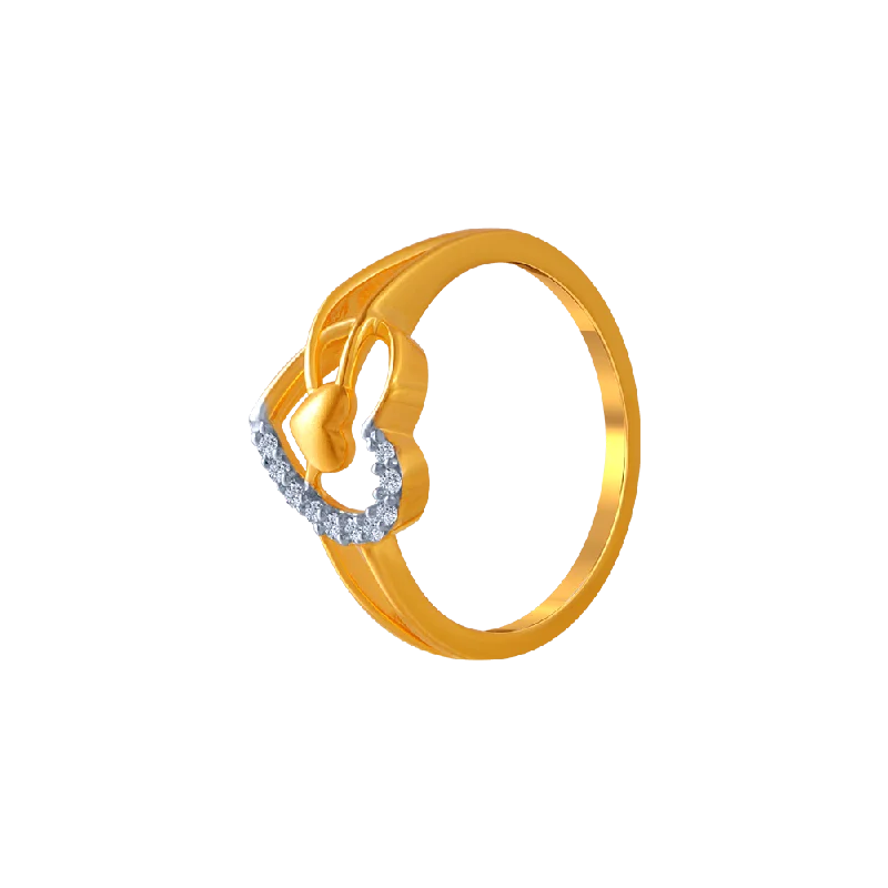 women’s luxury gemstone rings-14KT (585) Yellow Gold And American Diamond Ring For Women