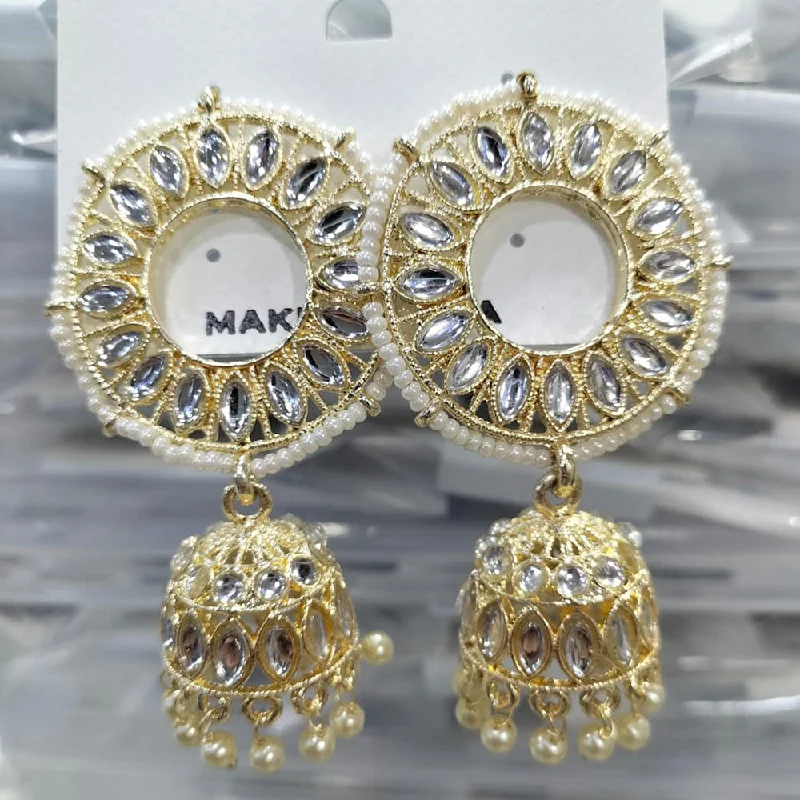 women’s chunky earrings-Manisha Jewellery Gold Plated Jhumki Earrings